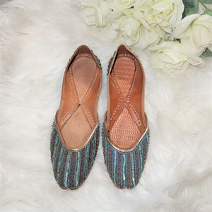 Blue embllished sandals in women